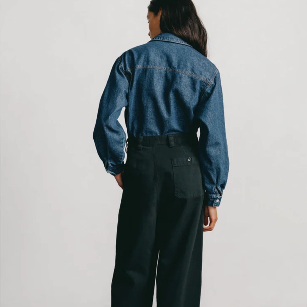 OZMA Black Wide-Leg Trousers
